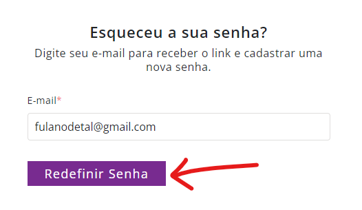 Passo 1 do tutorial de como recuperar senha do cadastro na loja Simbólika.
