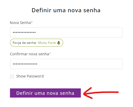 Passo 3 do tutorial de como recuperar senha do cadastro na loja Simbólika.
